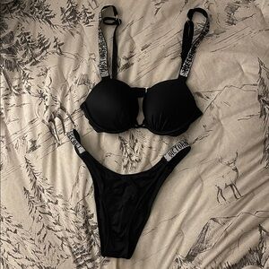 Victoria’s Secret Bombshell Black Bikini Set – Adds 2 Cup Sizes | 32B